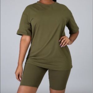 MELONIE OLIVE TWO PIECE SHORT SET